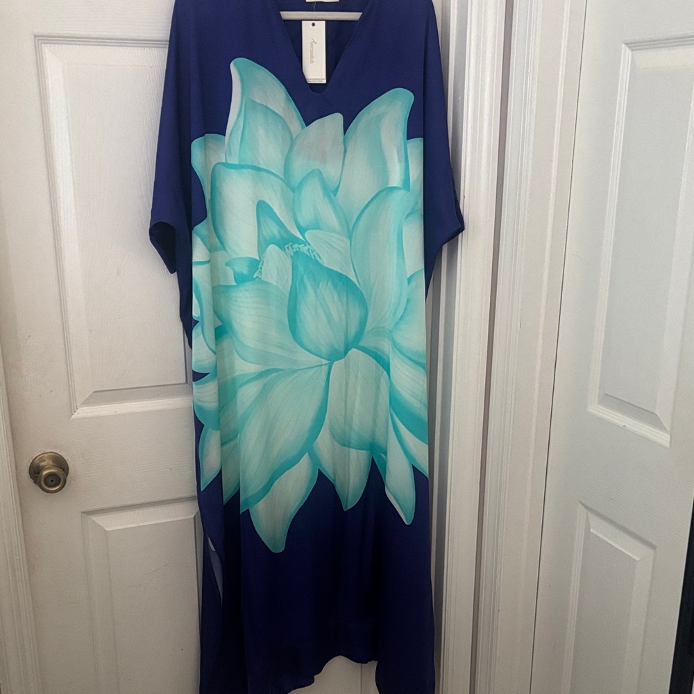 Floral Blue and Aqua Dress ( New )